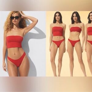 SKIMS NWT Classic Swim Iconic Convertible Bandeau Top - Terra